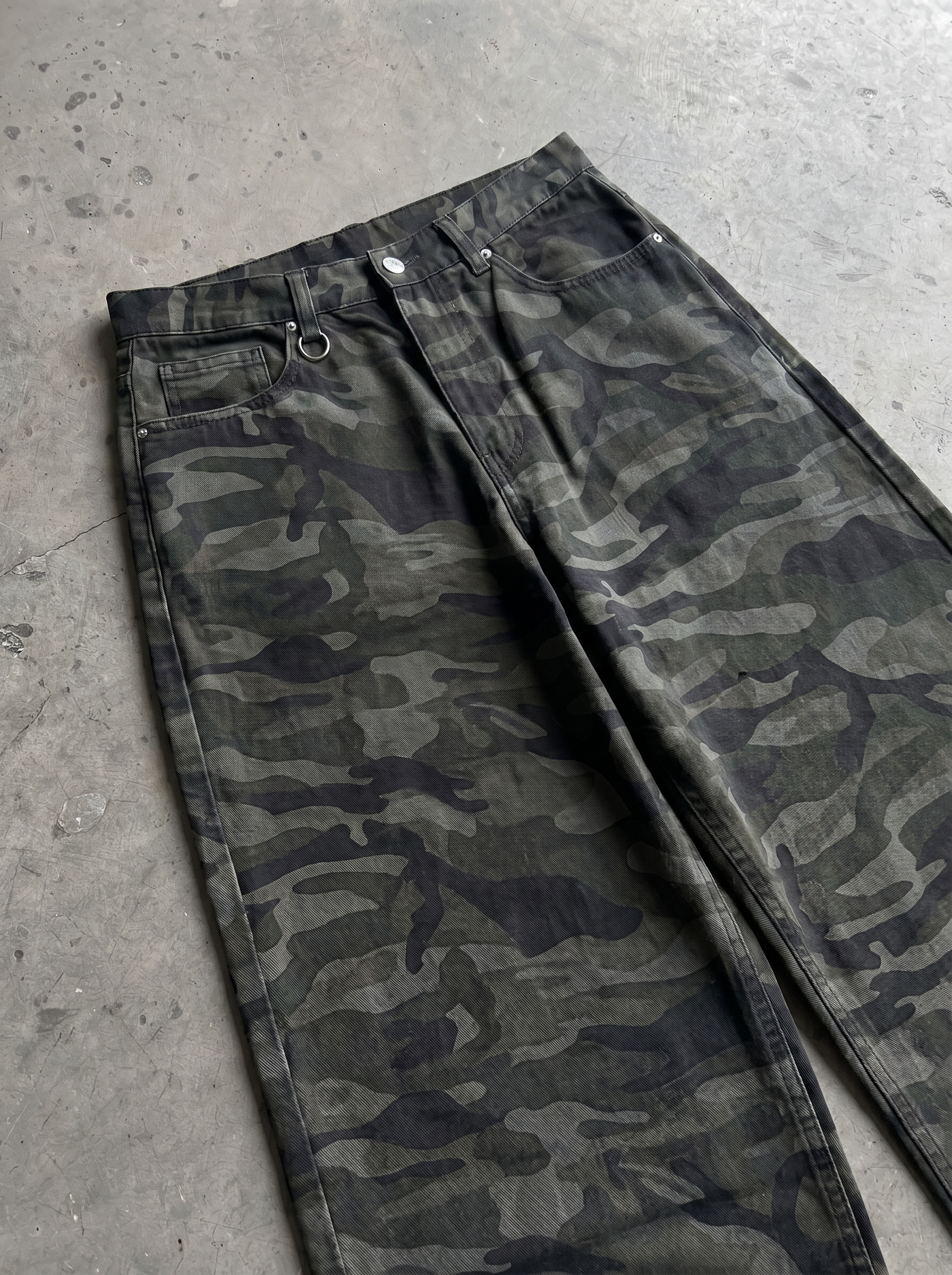 dark camo jeans