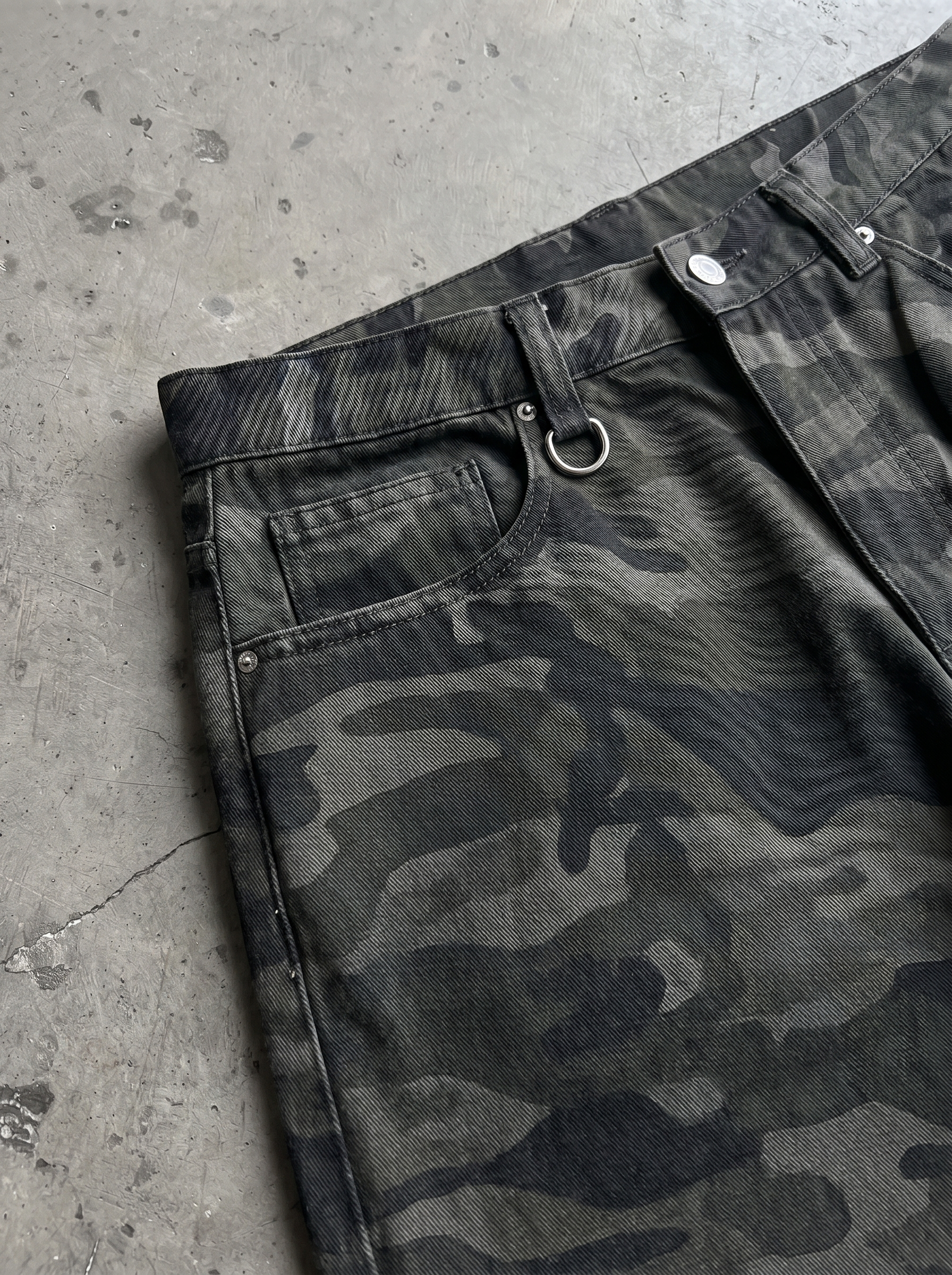 dark camo jeans