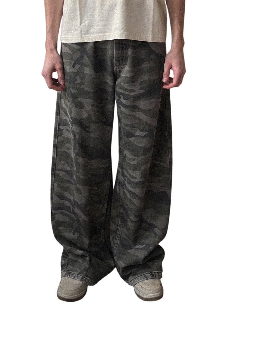 dark camo jeans